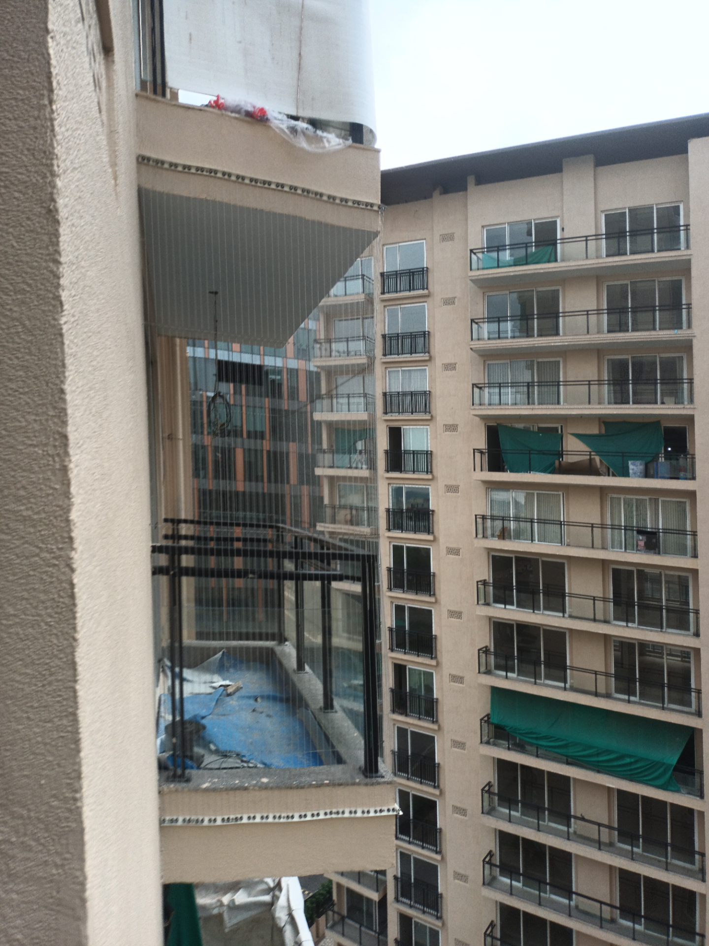 Before invisible grill installation — modern flat balcony in Jaipur (AI visual concept)