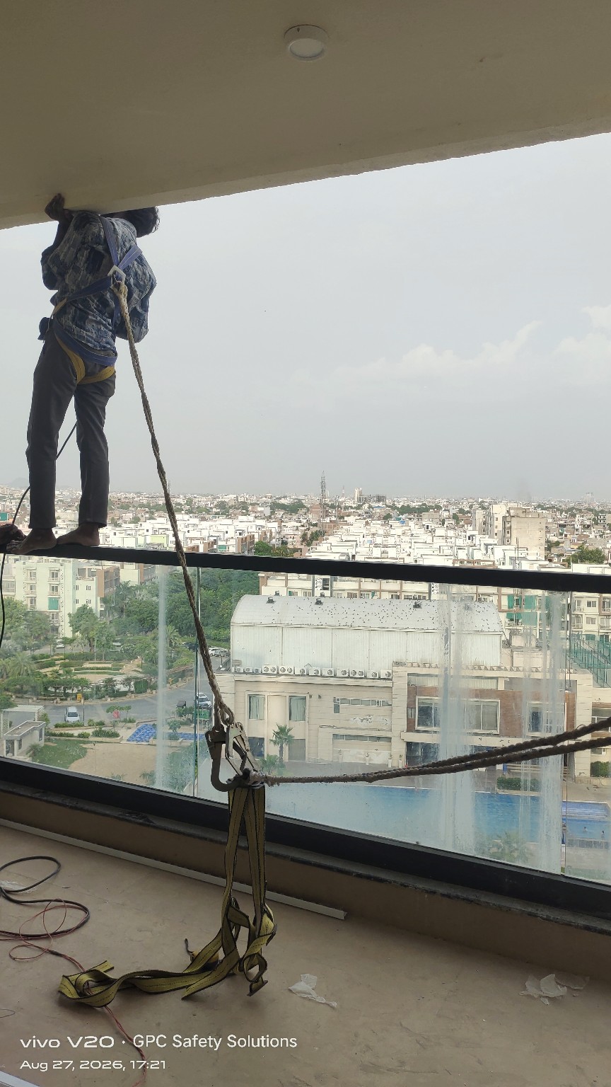 Before invisible grill installation — luxury apartment balcony in Jaipur (AI visual concept)